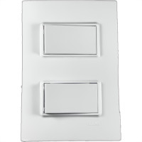 Conjunto Ilumi Vivaz Branco Com Placa 1 Simples + 1 Paralelo 10A. - 7823