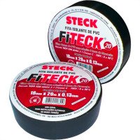 Fita Isolante Steck Fiteck 20M Preta - Kit C/10 Pecas