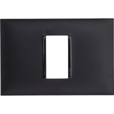 Placa Pial Plus+ Preta 4X2 - 1 Modulo Horizontal - 618501Pt