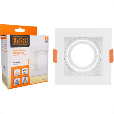 Spot Para Lampada Dicroica Black+Decker Decor Quadrado Mr16 Branco - Bds3-0007