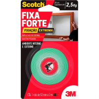 Fita Dupla Face 3M Fixa Forte Extrema Ambiente Interno/Externo 12Mm X 2M - 2,5Kg