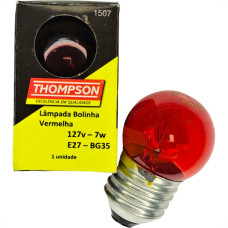 Lampada Bolinha Thompson 7Wx127V Vermelho - Kit C/10 Pecas