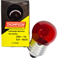 Lampada Bolinha Thompson 7Wx220V Vermelha - Kit C/10 Pecas