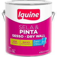 Tinta Acrilica Iquine Sela E Pinta Para Gesso E Drywall Branco Neve 3,6L