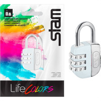 Cadeado Para Mala Stam Life Colors Com Segredo 25Mm Branco