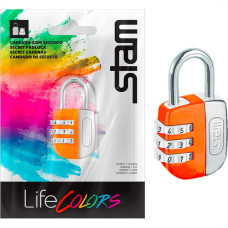 Cadeado Para Mala Stam Life Colors Com Segredo 25Mm Laranja