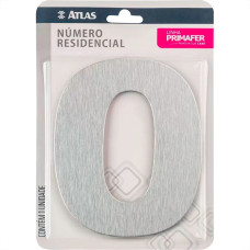 Numero Residencial Atlas Escovado 6Cm Nº 0