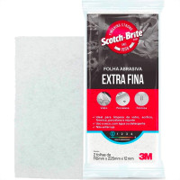 Folha Abrasiva Extra Fina Scotch Brite 3M Pacote Com 2 Folhas