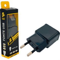 Carregador Pix Usb Mobile De Parede 2.1A. Bivolt Preto - 044-0002