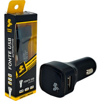 Carregador Pix Usb Mobile Veicular 2.1A. 12V. Com 2 Entradas Usb - 044-0007