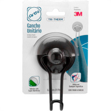 Gancho Metal Arthi Com Fixacao Adesiva 700G Preto - 3437