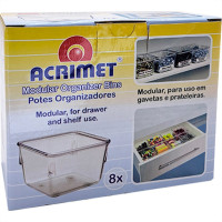 Organizador Acrimet Para Gaveta Pequeno 8 X 8 X 5,5Cm Com 8 Pecas