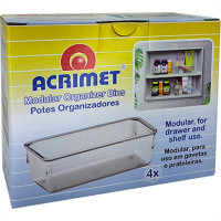 Organizador Acrimet Para Gaveta Pequeno 16 X 8 X 5,5Cm Caixa Com 4 Pecas