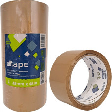 Fita Adesiva Embalagem Alltape Marrom 48Mm X 45M - Kit C/4 Pecas