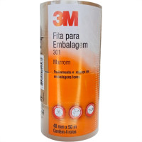 Fita Adesiva Embalagem 3M Marrom 48Mm X 50M - Kit C/4 Pecas