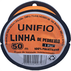 Linha Para Pedreiro 1 Fio Unifio 50M Laranja - Kit C/12 Pecas