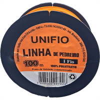 Linha Para Pedreiro 1 Fio Unifio 100M Laranja - Kit C/12 Pecas