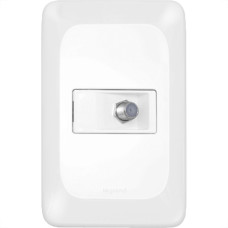 Conjunto Pial Pop Modulo Com Placa 4X2 - 1 Tomada Antena Tv. Tipo F