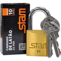 Cadeado Stam 25Mm Latao - Kit C/10 Pecas