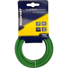 Fio De Nylon Para Aparador De Grama Brasfort Verde Quadrado 2,4Mmx10M