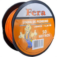 Linha Para Pedreiro 1 Fio Lisa Fera 50M Laranja - Kit C/12 Pecas