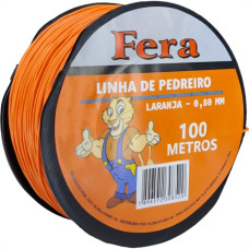 Linha Para Pedreiro 1 Fio Lisa Fera 100M Laranja - Kit C/12 Pecas