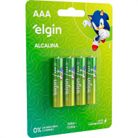 Pilha Elgin Alcalina Aaa Palito Com 4 Pecas - 82155