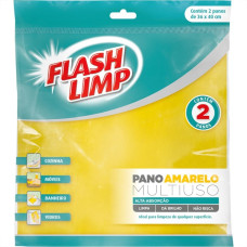 Pano Multiuso Flash Limp Amarelo Com 2 Pecas - Flp4540