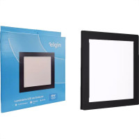 Plafon Led Embutir Elgin Quadrado 18W. 6500K. Bivolt Preto