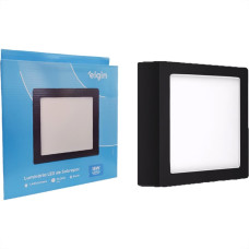 Plafon Led Sobrepor Elgin Quadrado 18W. 6500K. Bivolt Preto