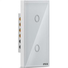 Interruptor Steck Smarteck 2 Modulos Touch Wi-Fi Bivolt Branco - Smci2Bs1