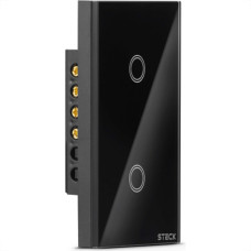 Interruptor Steck Smarteck 2 Modulos Touch Wi-Fi Bivolt Preto - Smci2Ps1