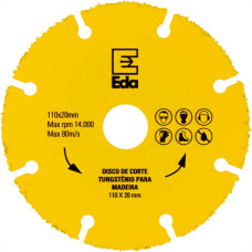 Disco Para Madeira Tungstenio Eda 110 X 20Mm - 0Qf