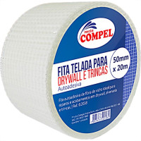 Fita Telada Compel Para Drywall E Trincas Autoadesiva 50Mm X 20M