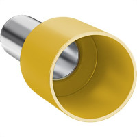 Terminal. Sforplast Tubular Ilhos Isolado Simples 6,0Mm Comprimento 12Mm - Amarelo