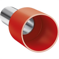 Terminal. Sforplast Tubular Ilhos Isolado Simples 1,0Mm Comprimento 8Mm - Vermelho