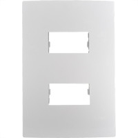 Placa Conjunto Ilumi I9-Inove Branco 4X2 2 Modulos Horizontais Com Suporte - 96080