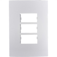 Placa Conjunto Ilumi I9-Inove Branco 4X2 3 Modulos Separados Horizontais Com Suporte - 96100