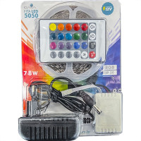 Fita De Led Gaya 5050 - Ip20 Rgb Colorido 7,8W. Por Metro 12V. 5M Com Driver E Controle - 9151