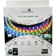 Fita De Led Gaya 5050 - Ip20 Rgb Colorido Smart 5W. 350 Lumens Por Metro 12V. 5M Com Driver E Controle Celular - 9811