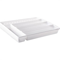 Organizador De Talheres Plastico Plasutil 5 Divisórias Branco - 9728