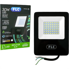 Refletor De Led Flc Slim 30W. 6500K. 2100Lm Ip65 Preto Bivolt