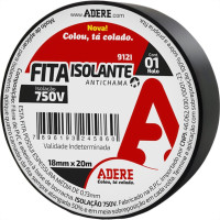 Fita Isolante Adere 20M Preta - Kit C/6 Pecas