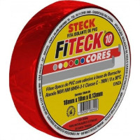 Fita Isolante Steck 10M Vermelho - Sft1310Vm - Kit C/10 Pecas