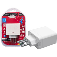 Plug Protetor De Tensao Mais - Geladeira/Freezer Qualitronix 2 Polos + Terra 10A. Branco