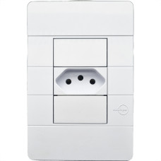 Conjunto Dicompel Ritz 1 Tomada Horizontal 2P+T. 20A. Branco - Rzb-2000/30