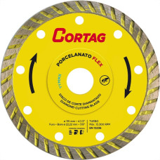 Disco Diamantado Cortag Porcelanato Turbo Flex 115Mm X 22,2Mm Para Esmerilhadeira - 61577