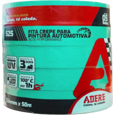 Fita Crepe Adere Verde Para Pintura Automotiva 525 - 24Mm X 50M - Kit C/5 Pecas