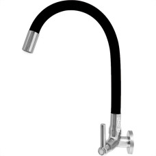 Torneira Bica Movel Pia Parede Metal Alpha 1168 - C-72 - 1/4 Volta Preta