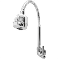 Torneira Bica Movel Pia Parede Metal Alpha 1168 - C-72 - 1/4 Volta Cromada Gourmet
